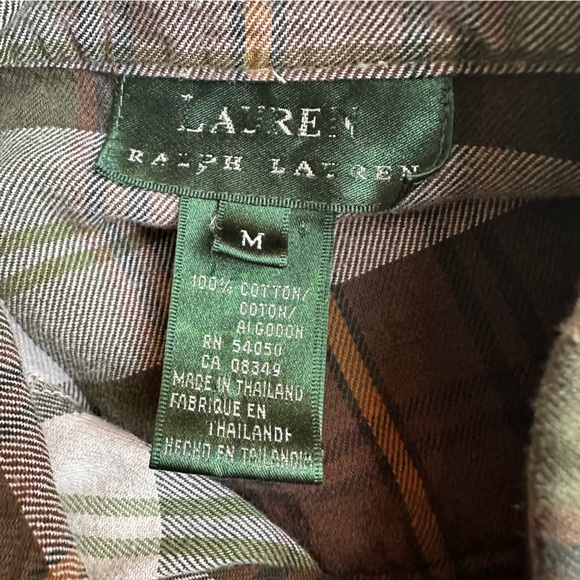 Ralph Lauren Womens Plaid Flannel 1/4 Zip Tunic Equestrian size medium - Picture 8 of 10